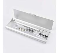 Étui À Crayons Métal Trousses Boîte Argent Brillant Simple Moderne Papeterie Petites Boîtes Exquis Pour Stylo Bille Rangement Fournitures Cadeaux 17,5 X 6 Cm