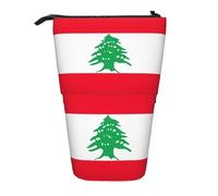 Étui À Crayons Rétractable Drapeau Du Liban Sac De Papeterie Debout Durable Portable Trousse Retractable Crayon, Pour Garçons, Fournitures De Bureau, Stylo