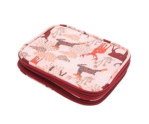 Étui à crochet, étui à aiguilles à tricoter portable, sac à crochets, sac de rangement à fermeture éclair avec motif de cerf Sika pour aiguilles