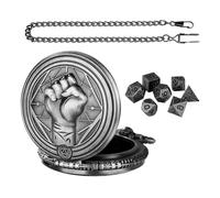 Étui à dés pour Montre de Poche,Montre de Poche à dés, Montre de Poche gravée Gear, Dés en métal Portables avec Coque de Montre de Poche, Accessoire de Jeux de société pour Jeux de rôle pour garçons
