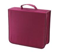 Étui à disque 256/384 capacité VCD Portefeuille de protection de rangement Support d'organisation livret Album Boîte Classeur Disque de rechange portable pour voyage, rose rouge, 256 pieces