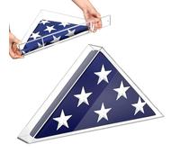 Étui à drapeau triangle - Boîte à drapeau vétéran mémorial | Boîtier de bannière en acrylique | Boîte souvenir militaire pour retraités, vétérans et citoyens patriotiques, les accessoires
