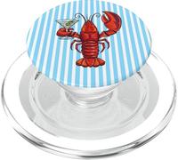 Étui à Homard rayé côtier pour Beach Cottagecore Art PopSockets PopGrip pour MagSafe