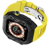 Étui à la montre en fibre de carbone + Kit de mod de sangle de montre en caoutchouc ， pour SE 8/7/6/5/4 ， Hen 49 mm Case de montre en acier inoxydable