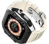 Étui à la montre en fibre de carbone + Kit de mod de sangle de montre en caoutchouc ， pour SE 8/7/6/5/4 ， Hen 49 mm Case de montre en acier inoxydable