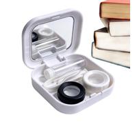 Étui À Lentilles De Contact Avec Miroir Compact Contenant Rangement | Étuis de rangement pour lentilles Pour Femmes Hommes Extérieur Intérieur Maison École Bureau Salle De Blanc