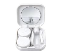 Étui à lentilles de contact Avec miroir mini format carré léger et organisé | Kit d'Extraction pour Lentilles Contact Pour trajet maison bureau w nd école dehors Blanc