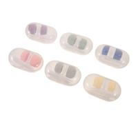 Étui à Lentilles de Contact plastique 6 pièces, Portable, Double Cylindre | Rangement Compact à Deux Compartiments, Rainure Intérieure Courbe, Couvercle à Clip, pour Déplacements Quotidiens