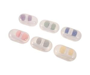 Étui à Lentilles de Contact plastique 6 pièces, Portable, Double Cylindre | Rangement Compact à Deux Compartiments, Rainure Intérieure Courbe, Couvercle à Clip, pour Déplacements Quotidiens