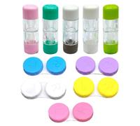 Étui À Lentilles De Contact Transparent Double Face 5 Pièces Et Étui À Lentilles De Contact Colorées 5 Pièces, Accessoires Pour Lentilles De Contact