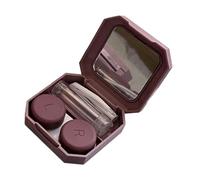 Étui à lentilles et outil de retrait compact en caoutchouc pour les yeux, facile à transporter, applique les contacts en toute sécurité support de voyage, Couleur caramel.