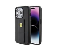 Étui à logo métallique Ferrari Grip Stand, noir - iPhone 15 Pro Max