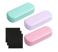 Étui À Lunettes 3 Pièces, Chiffon À Lunettes 3 Pièces, Étui À Lunettes Rigide, Étui De Protection Pour Lunettes, Lunettes De Soleil, Lunettes De Lecture, Adapté Aux Hommes Et Aux Femmes (3 Couleurs)