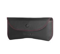 Étui à lunettes de soleil / étui à lunettes en cuir TORRO - Noir avec détail rouge