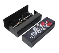 Étui à Lunettes en Cuir DIY Diamond Painting, Peinture Au Diamant Strass Boîte De Stockage Lunettes avec Fermeture Magnétique Kit de Peinture Diamant Broderie Accessoires pour DIY Cadeau