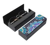 Étui à Lunettes en Cuir DIY Diamond Painting, Peinture Au Diamant Strass Boîte De Stockage Lunettes avec Fermeture Magnétique Kit de Peinture Diamant Broderie Accessoires pour DIY Cadeau