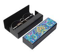 Étui à Lunettes en Cuir DIY Diamond Painting, Peinture Au Diamant Strass Boîte De Stockage Lunettes avec Fermeture Magnétique Kit de Peinture Diamant Broderie Accessoires pour DIY Cadeau