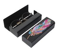 Étui à Lunettes en Cuir DIY Diamond Painting, Peinture Au Diamant Strass Boîte De Stockage Lunettes avec Fermeture Magnétique Kit de Peinture Diamant Broderie Accessoires pour DIY Cadeau