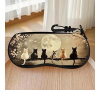 Étui à lunettes en polyuréthane souple, pochette de protection fine et | Fermeture éclair, doublure intérieure douce, clip pratique, s'adapte aux lunettes et lunettes de soleil