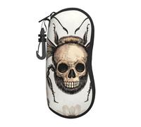 Étui à lunettes imprimé « A Bee With A Skeleton Derrière It » - Coque souple ultra légère - Organiseur de lunettes pour homme et femme