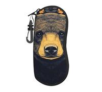 Étui à lunettes imprimé « A Black Bear Is Among The Flowers » - Coque souple ultra légère - Organiseur de lunettes pour homme et femme