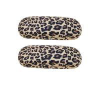 Étui À Lunettes Imprimé Léopard 2 Pièces, Étui À Lunettes Pour Femmes, Accessoires De Rangement De Lunettes, Étui À Lunettes De Mode, Étui À Lunettes Rigides, Accessoires De Lunettes