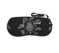 Étui à lunettes imprimé tournesol jaune - Pochette de protection à fermeture éclair, sac portable pour lunettes de soleil, portefeuille de voyage, Pizza Constellation (1), taille unique