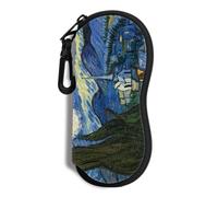 Étui à Lunettes Lunettes de Soleil Pochette Souple Avec Clip de Ceinture étui à Lunettes Ultra Léger en Néoprène à Fermeture éclair Lunettes de Soleil Imprimées pour Hommes et Femmes(Nuit étoilée)