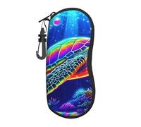 Étui à lunettes phosphorescent, motif tortues et récifs coralliens, ultra léger, coque souple, organiseur de lunettes pour homme et femme, Noir , taille unique