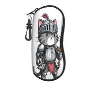 Étui à lunettes portable avec motif chat avec épée