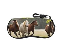 Étui à lunettes portable pour homme et femme, différents types de chevaux, sac à lunettes souple, résistant aux rayures, sac de voyage pour lunettes de soleil, support de lunettes léger pour la course