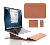 Étui à main pour Macbook Air Pro 13 M1, pochette pour ordinateur portable , sacoche pour Huawei Acer Asus Business - For 13 pouces - Brun avec stand Marron
