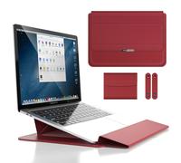 Étui à main pour Macbook Air Pro 13 M1, pochette pour ordinateur portable , sacoche pour Huawei Acer Asus Business - For 15 pouces - Rouge avec stand Rouge