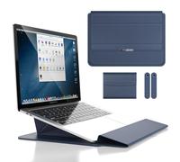 Étui à main pour Macbook Air Pro 13 M1, pochette pour ordinateur portable , sacoche pour Huawei Acer Asus Business - For 15 pouces - Bleu foncé avec stand Bleu