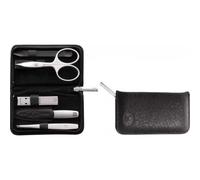 ZWILLING Manucure kit (5 pièces, Étui en cuir de yak, fermeture éclair, avec coupe-ongles compact), Premium, noir