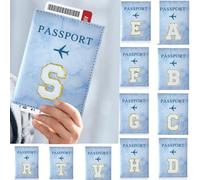 Étui à passeport chic et personnalisé pour femmes et adolescentes - Portefeuille en PU avec 26 lettres patch, étui de voyage de style élégant, cadeau unique parfait pour elle, améliorez votre style je