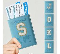 Étui à passeport en PU avec broderie, étiquette lettre, étui à passeport, porte-passeport, portefeuille de passeport portable, léger et mince, porte-cartes de crédit d'affaires, étui pour titres d'emb