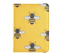 Étui à passeport imperméable en cuir avec abeilles jaunes