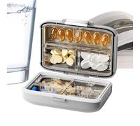 Étui À Pilules De Portable 7 Compartiments Hermétiques | Pilulier Hebdomadaire pour poche, sac à dos, sac à main, maison, bureau, trajets quotidiens, sorties
