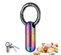 Étui à pilules de porte-clés étanche, mini étui à pilule, combinaison de titane durable, une expérience pratique pour un porte-pilules en or avec une bouteille de médicament, un anneau clé, un mini pi