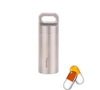 Étui à Pilules Porte-clés, Portable Titane Boîte à Pilules Hermétique Étanche Pilulier Petit Bouteille de Pilules, Sans BPA Journalier Voyage Poche Boîte à Médicaments