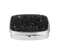 Étui à pilules scintillantes avec 2 compartiments Crystal Diamonds Étui à pilules Petit médecin pour les voyages et le portefeuille