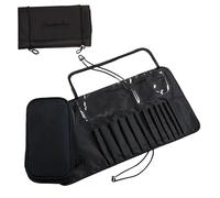 Étui à pinceaux de maquillage - Sac pliable léger, fermeture à pression sécurisée, système de transport facile, compartiments souples, voyage, maison, vanité, maquilleur | Parfait pour les pinceaux, o