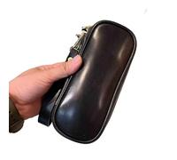 Étui à pipes en cuir de vache Head Layer - Pochette tabac for 2 voyage for(Black)