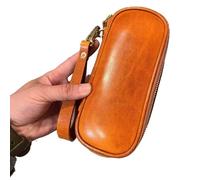Étui à pipes en cuir de vache Head Layer - Pochette tabac for 2 voyage for(Yellow)