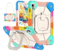 Étui à poignée rotative for Samsung Galaxy Tab S10 Lite, 10.9 Pouces, Armure 2025, Housse de Tablette Robuste et résistante aux Chutes(SkyBlue Colorful)