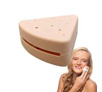 Étui à poudre - Support de tampon de maquillage en silicone - Récipient design fromage - Pour mallette cosmétique portable et réutilisable - Rangement extérieur, voyage, accessoires de maquillage en