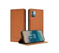 Etui à rabat antichoc Compatible Nokia G11 - Aimant - Porte-cartes - Marron