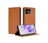 Etui à rabat antichoc Fairphone 6 - Aimant - Porte-cartes - Fonction support - Cuir - Marron