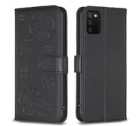 Étui à rabat compatible avec Samsung Galaxy A02s, motif trèfle, portefeuille multicolore avec emplacements pour cartes et support intégré, en